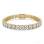 Solid 14k Yellow Gold 6CT Round Cut GDGL Natural Diamond Tennis Bracelet