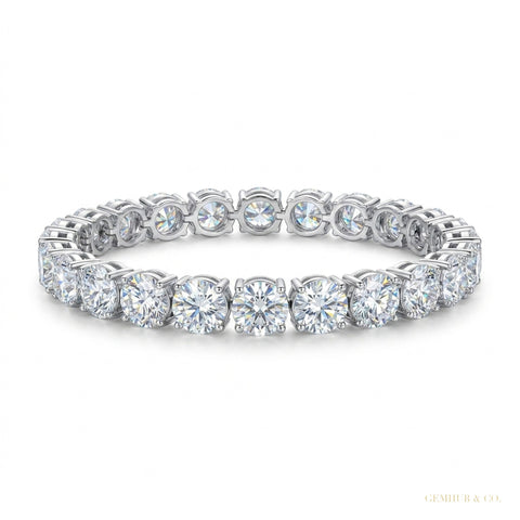 9.50Ct Round Certified Natural Diamond Tennis Bracelet 14k White Gold GIA Passed – white background main image