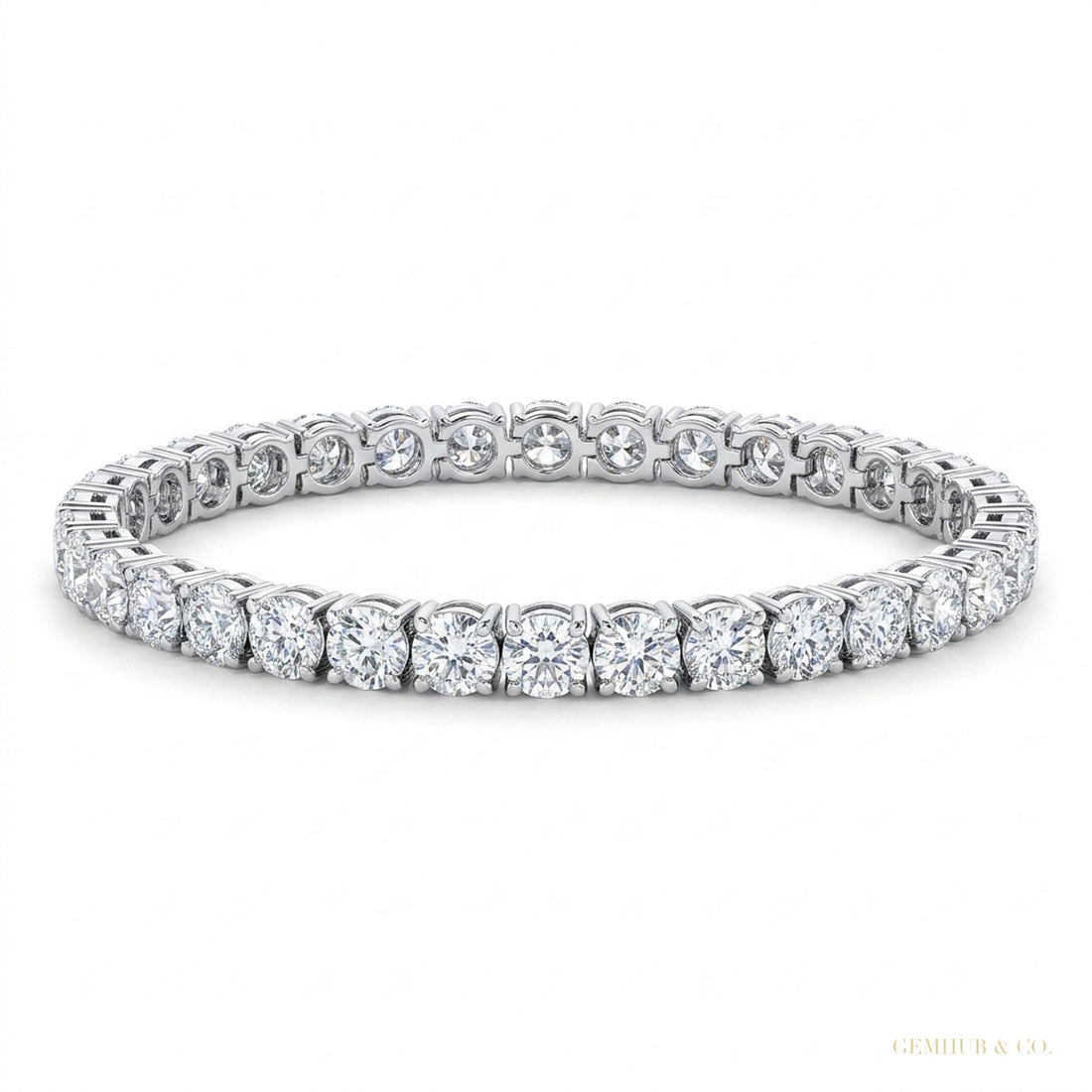 5Ct Round Cut GH/VS Natural Diamond Tennis Bracelet Birthday Gift 14k White Gold – white background main image