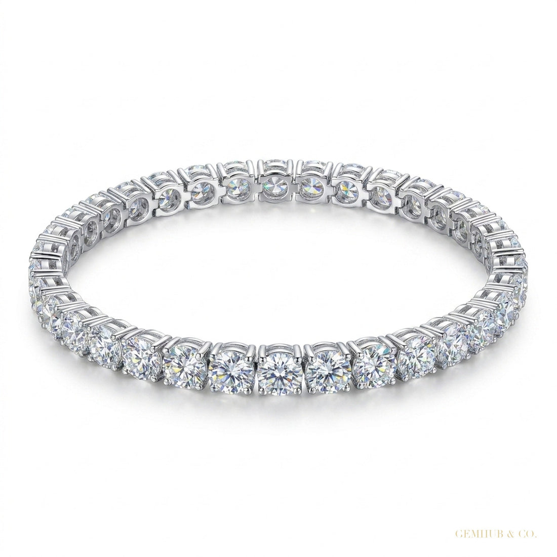 Attractive Round Cut Natural Red Ruby Tennis Bracelet For Women 14k Yellow Gold – white background main image