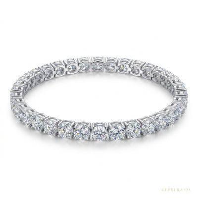 Attractive Round Cut Natural Red Ruby Tennis Bracelet For Women 14k Yellow Gold