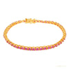Natural 4.25 Ct Round Cut Red Ruby 14k Yellow Gold Tennis Bracelet For Women – white background main image