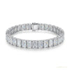 Unique Design Tennis Bracelet 14K White Gold Emerald Cut 12Ct Lab Grown Diamond – white background main image
