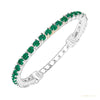 HUGE Emerald Cut Lab-Grown Diamond Dedicated Tennis Bracelet 14K White Gold – white background main image