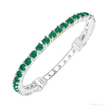 HUGE Emerald Cut Lab-Grown Diamond Dedicated Tennis Bracelet 14K White Gold – white background main image