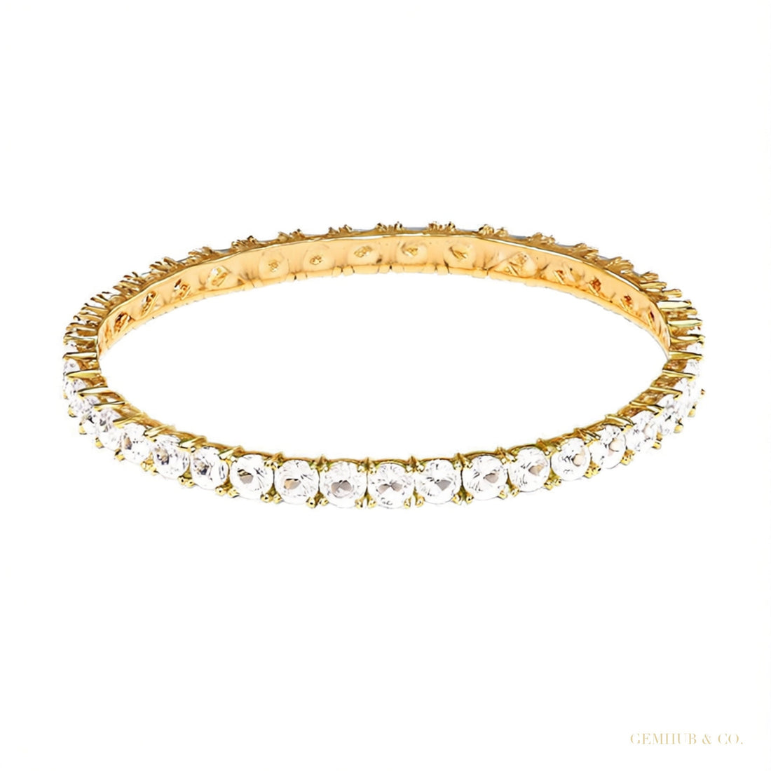 Sparkling 9.50Ct Natural Diamond Tennis Bracelet 14k Yellow Gold Certified Round – white background main image