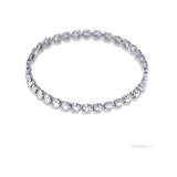Certified Lab-Grown Diamond Birthday Propose Gift Tennis Bracelet 14k White Gold – white background main image