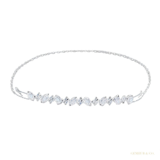 Fancy Charm Marquise Cut Natural Diamond Wedding Chain Tennis Bracelet 14k Gold – white background main image
