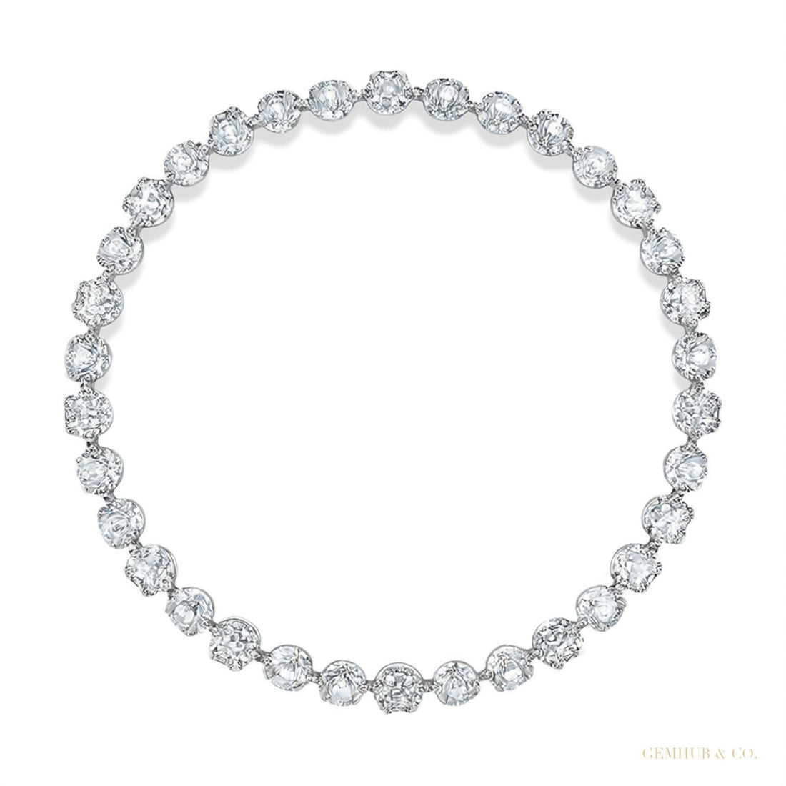 IGI Natural 4.00Ct Diamond 3-Prongs Set Martini Style Tennis Bracelet 14Kt Gold – white background main image