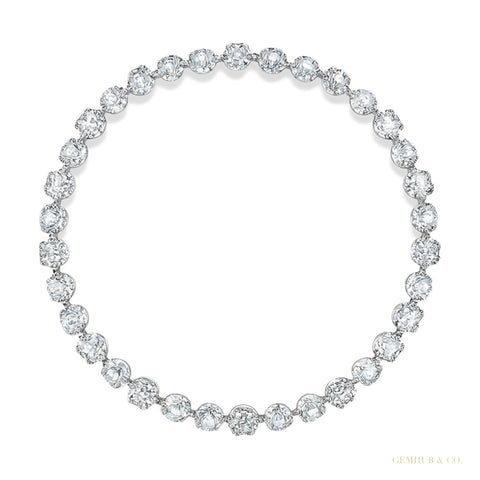 IGI Natural 4.00Ct Diamond 3-Prongs Set Martini Style Tennis Bracelet 14Kt Gold – white background main image
