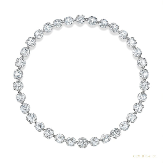 IGI Natural 4.00Ct Diamond 3-Prongs Set Martini Style Tennis Bracelet 14Kt Gold – white background main image
