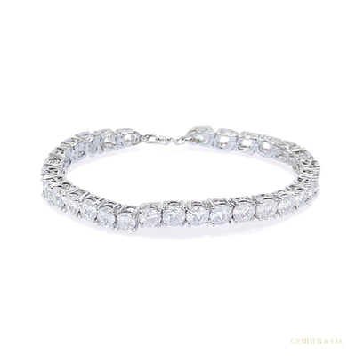 Luxury Bridal Tennis Bracelet Wedding Gift 14K White Gold Round Natural Diamond