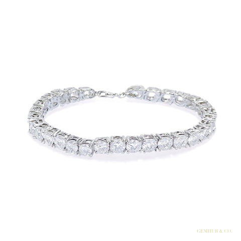 Luxury Bridal Tennis Bracelet Wedding Gift 14K White Gold Round Natural Diamond – white background main image