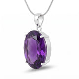 GEMHUB Violet Amethyst Oval 94.5 Ct lab-grown gemstone pendant side view (AI render)