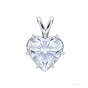 10.00ct DEW White Moissanite Heart Cut Pendant Necklace