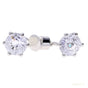 White Moissanite 10 ct DEW Round Cut Certified Earrings In Gold Vermeil