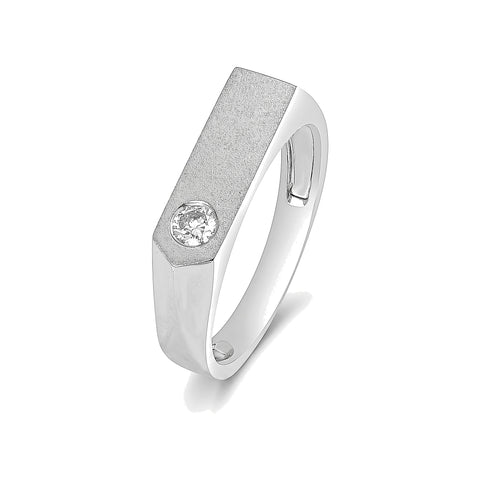 Stylish Solitaire Platinum Ring For Men - 950Pt Platinum - GEMHUB
