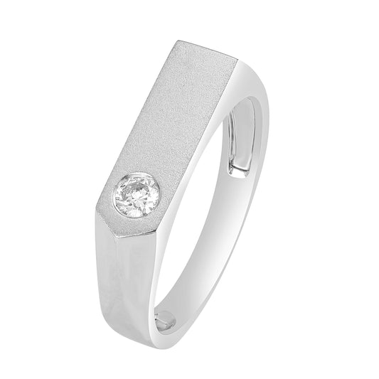 Stylish Solitaire Platinum Ring For Men - 950Pt Platinum - GEMHUB