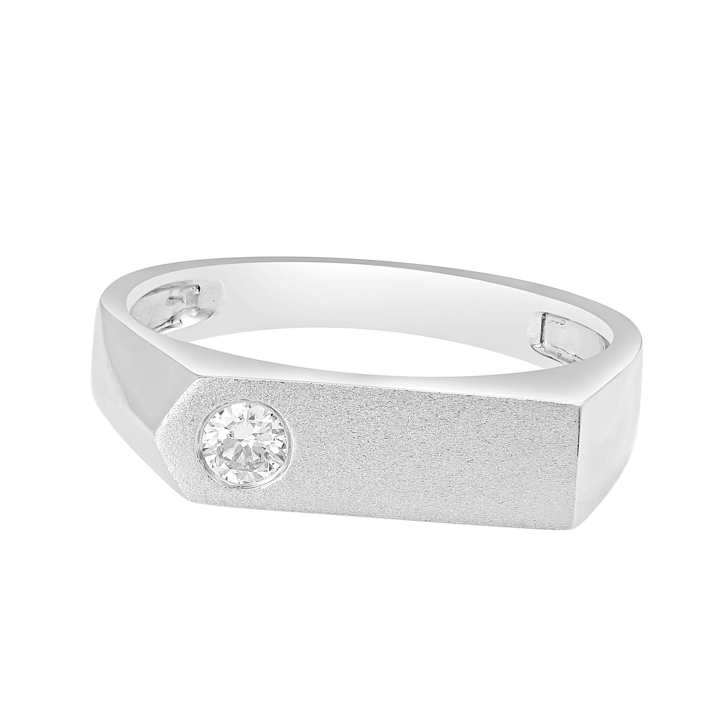 Stylish Solitaire Platinum Ring For Men - Image 2 - GEMHUB