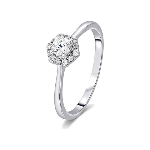 Subtle Diamond and Platinum Finger Ring - 950Pt Platinum - GEMHUB