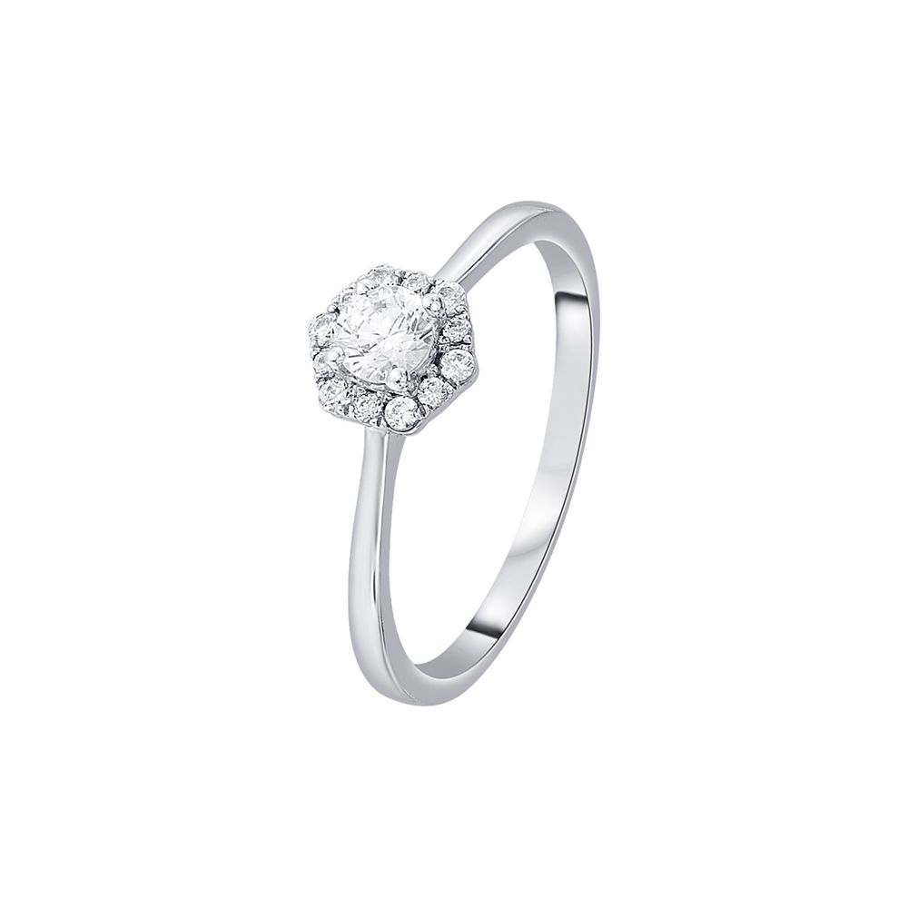 Subtle Diamond and Platinum Finger Ring - 950Pt Platinum - GEMHUB