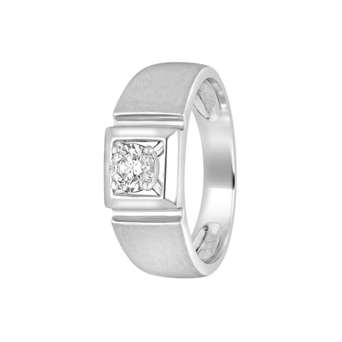 Luxurious Men's Solitaire Finger Ring - 950Pt Platinum - GEMHUB