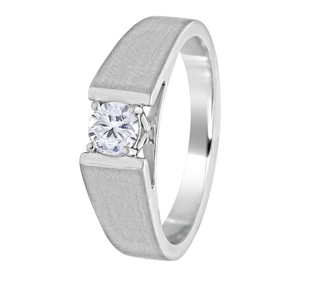 Quality Men's Diamond Solitaire Ring - 950Pt Platinum - GEMHUB