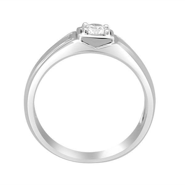 Stylish Platinum Solitaire Men's Ring - Image 3 - GEMHUB
