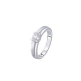 Glossy Platinum Solitaire Diamond Ring - 950Pt Platinum - GEMHUB