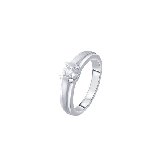 Glossy Platinum Solitaire Diamond Ring - 950Pt Platinum - GEMHUB