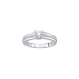 Glossy Platinum Solitaire Diamond Ring - Image 2 - GEMHUB