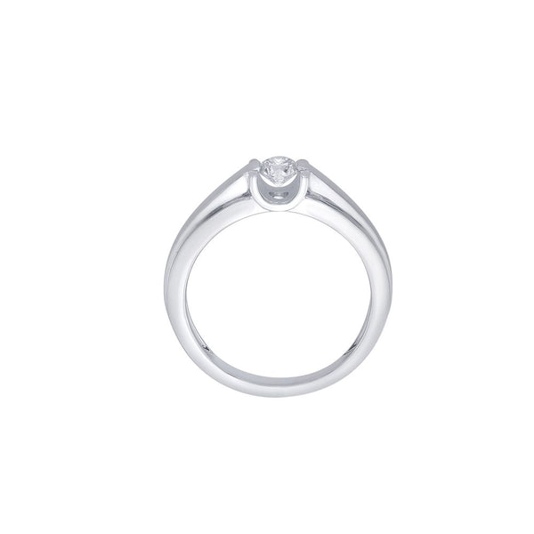 Glossy Platinum Solitaire Diamond Ring - Image 3 - GEMHUB