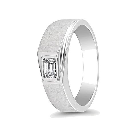 Platinum Bezel Diamond Ring - 950Pt Platinum - GEMHUB